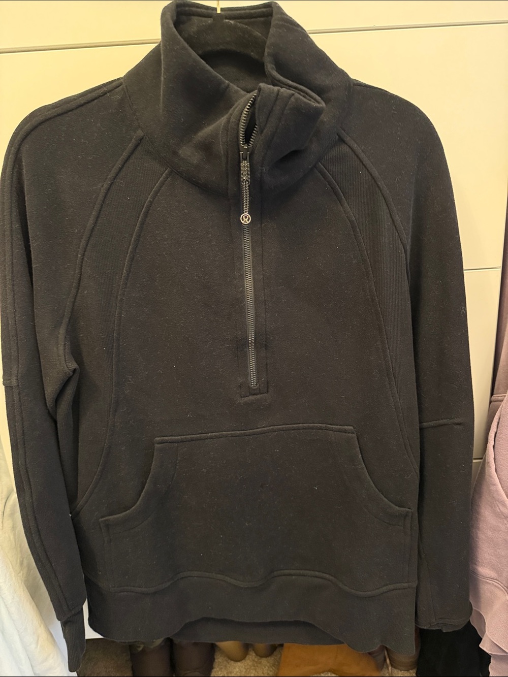 Black Lululemon scuba 3 quarter zip up